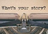 Text geschrieben mit einer Vintage-Schreibmaschine - Was ist Ihre Geschichte