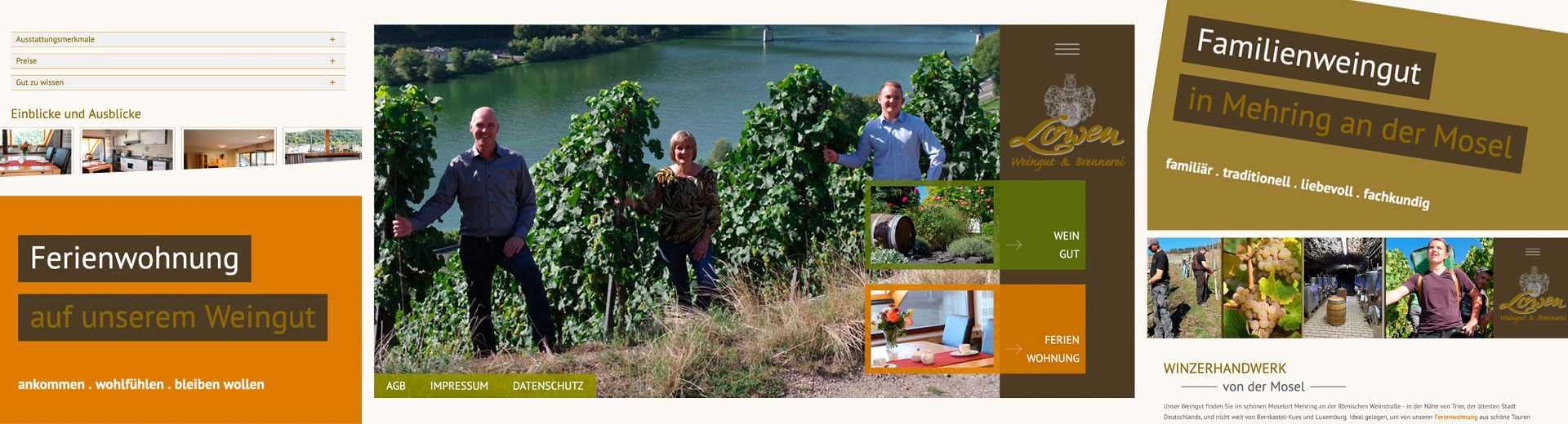 Ausschnitte Webseite loewen-wein.de