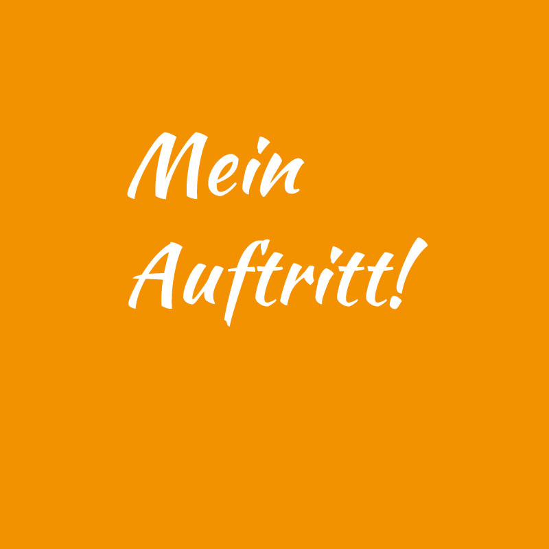 Schriftzug auf orangenen Hintergrund