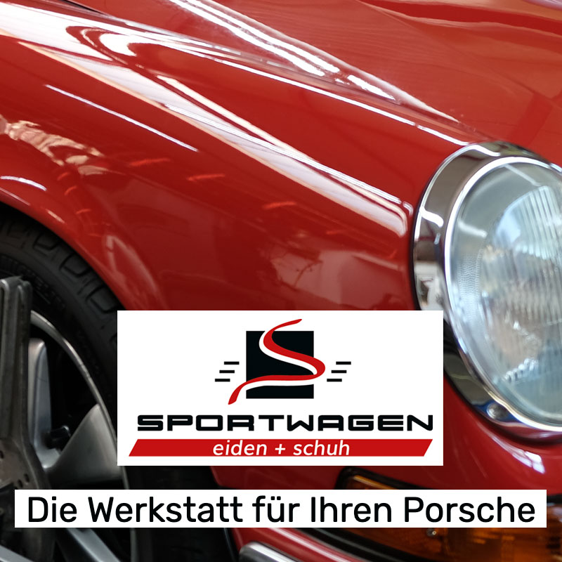 Ausschnitte Ersatzteile, roter Porsche und bei Schweißarbeiten